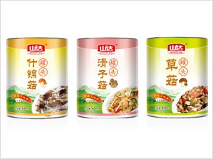 北京山達(dá)食品公司蘑菇罐頭包裝設(shè)計(jì)