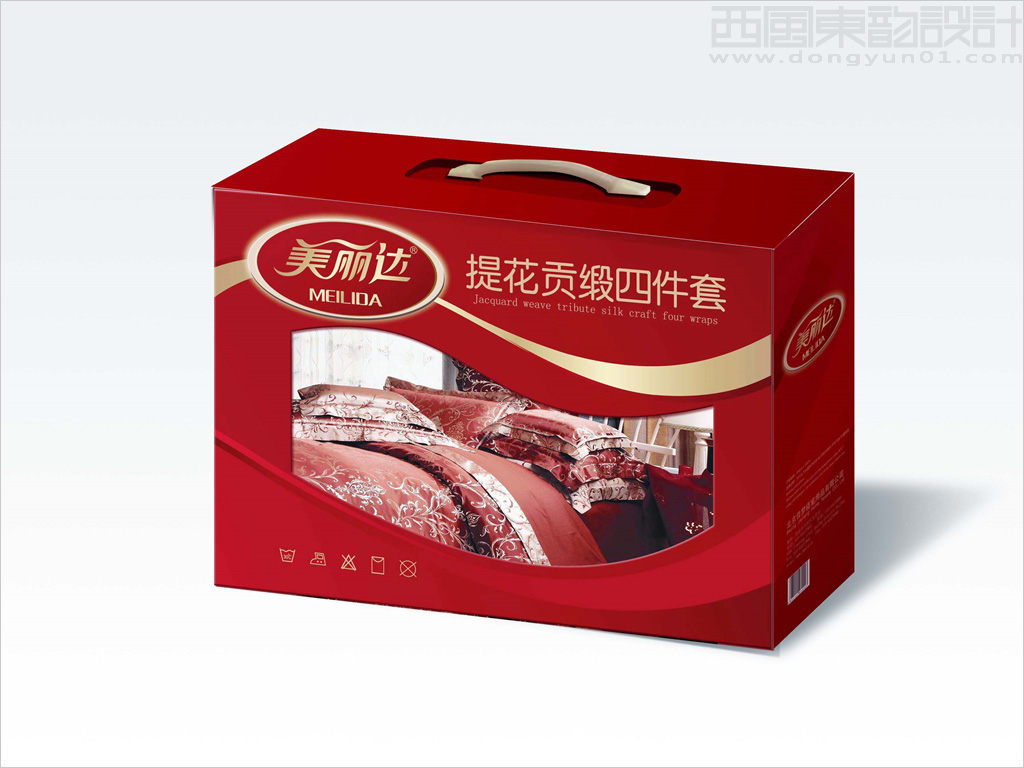 北京佳夢(mèng)寢室用品有限公司美麗達(dá)品牌提花貢緞四件套包裝設(shè)計(jì)