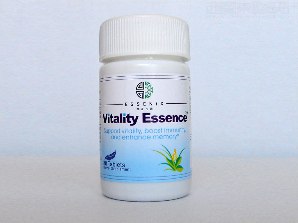 美國益正方圓生物科技有限公司Vitality Essence保健品瓶簽包裝設(shè)計(jì)