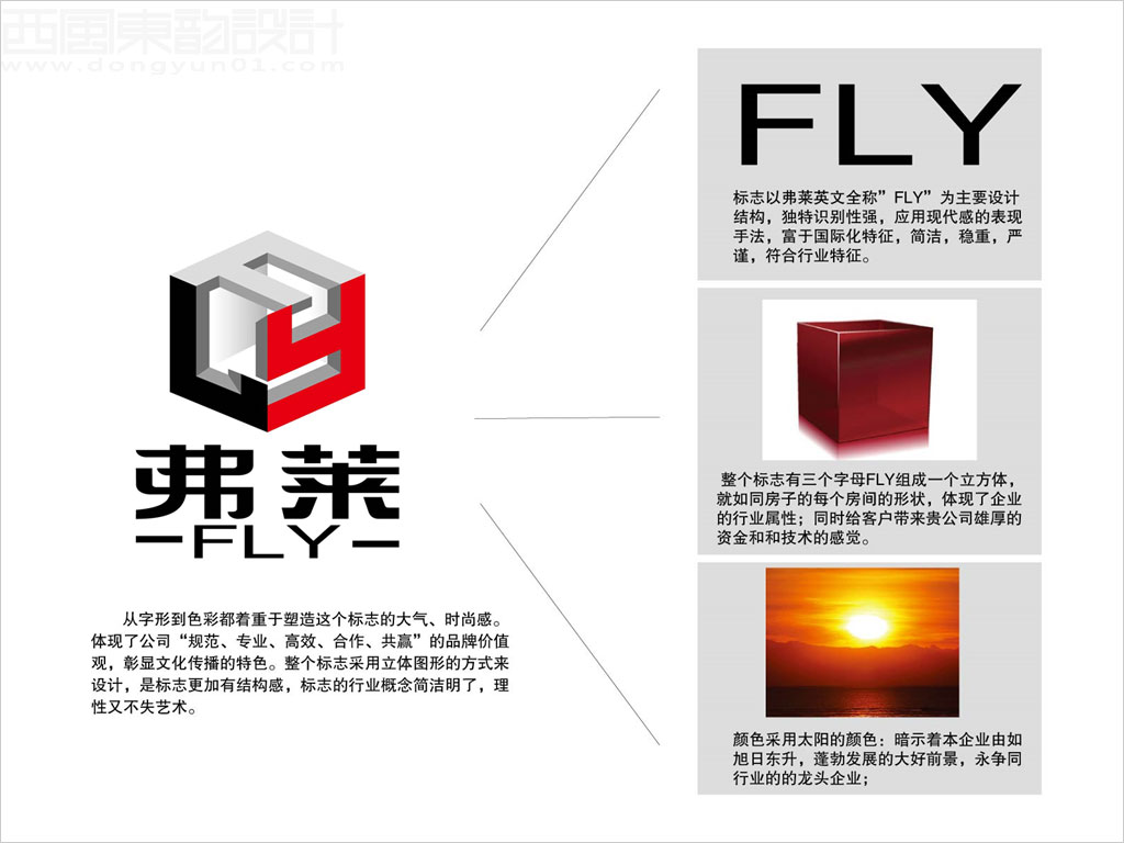 北京弗萊空間設計機構標志設計創意理念說明圖