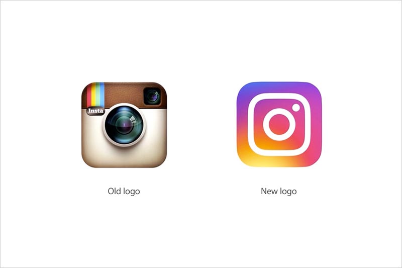 Instagram 新舊標志設計對比圖