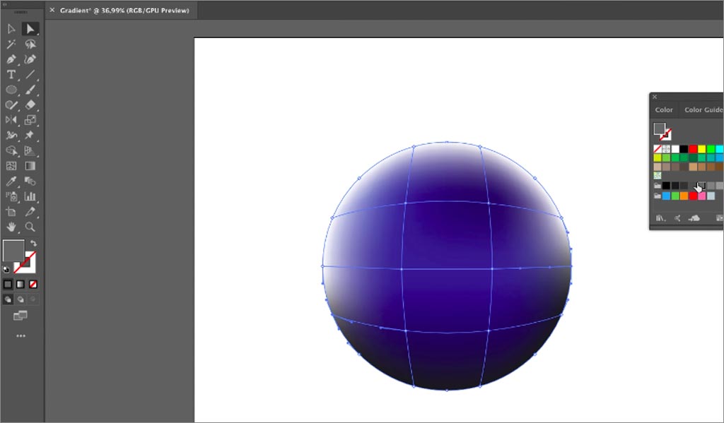 ADOBE ILLUSTRATOR設計軟件中漸變網格工具的使用圖文教程第4步：為對象添加顏色