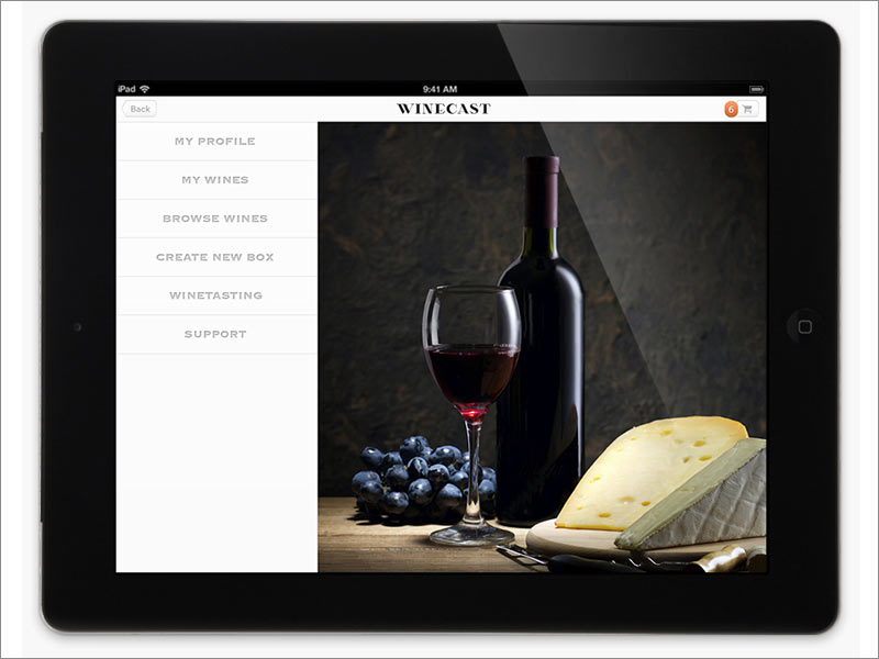荷蘭在線品酒品牌Winecast ipad端網站首頁設計