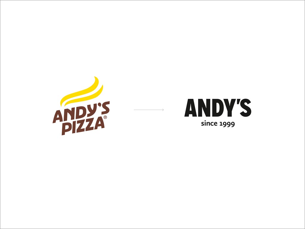 Andy's Pizza披薩餐廳新舊logo設計對比