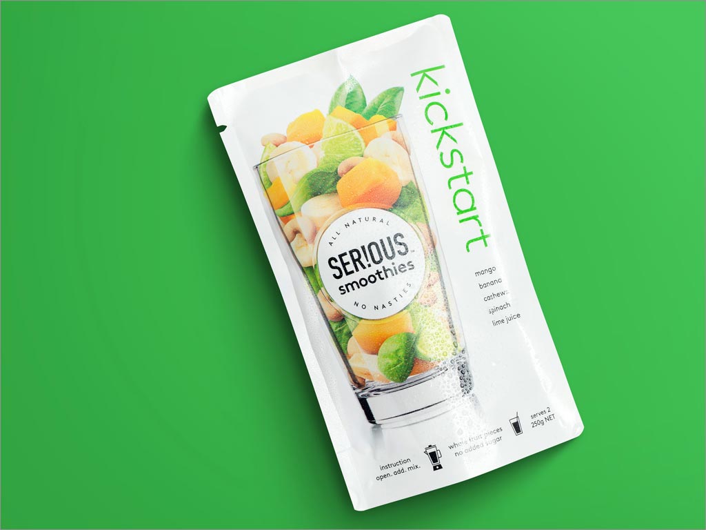 新西蘭Serious Smoothies水果冰沙飲料包裝設(shè)計