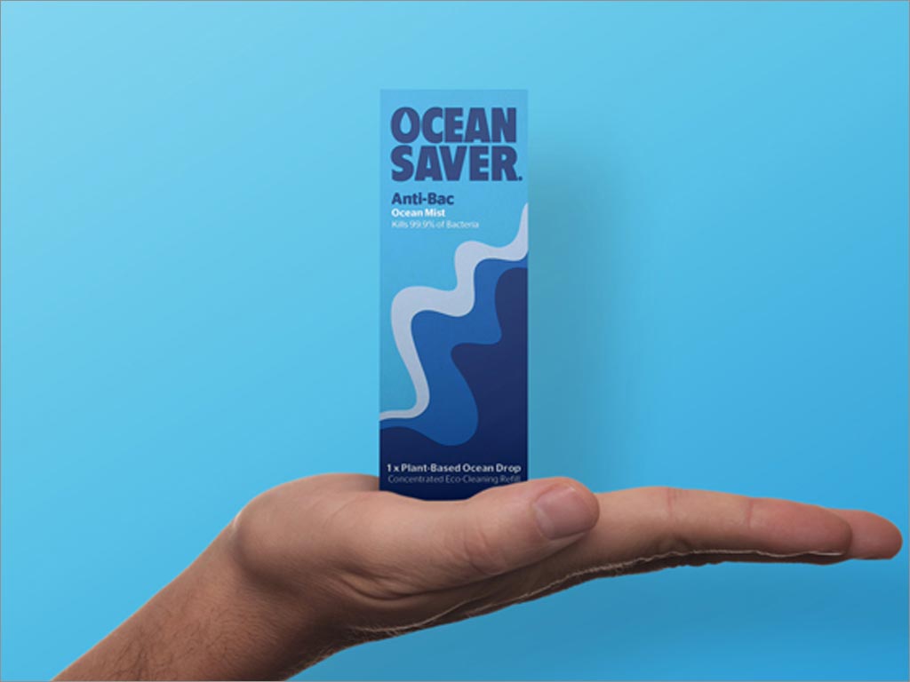 美國OceanSaver濃縮型家用清潔劑包裝設計之實物照片展示