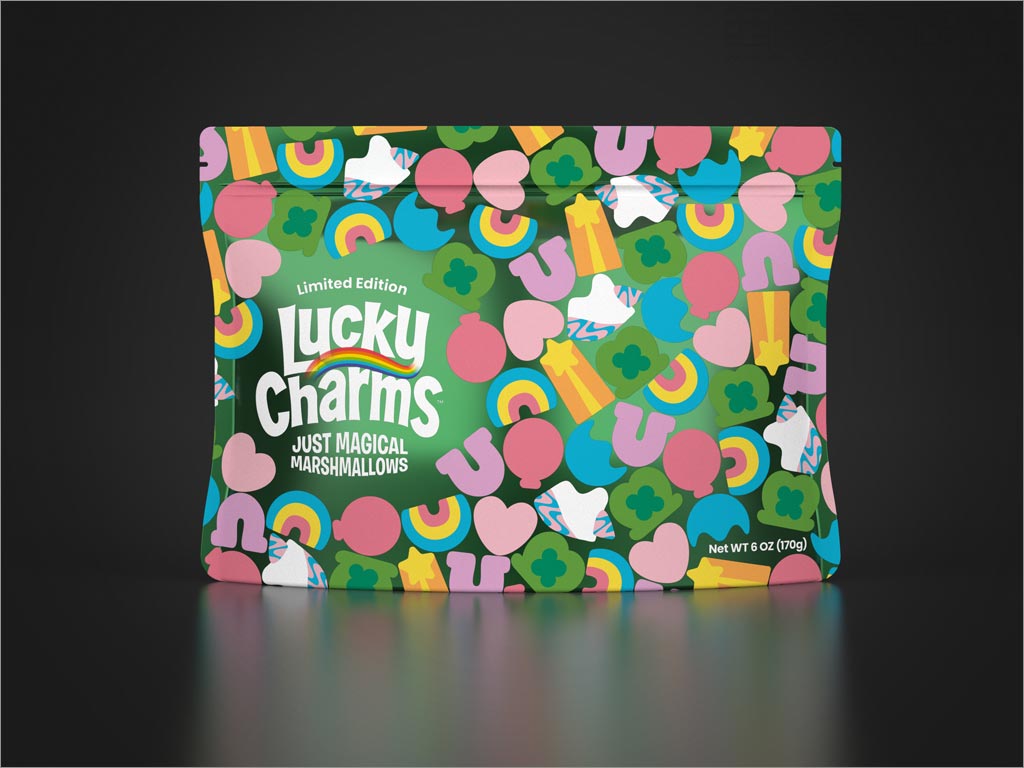 美國Lucky Charms Just Magical棉花糖包裝設計之正面展示