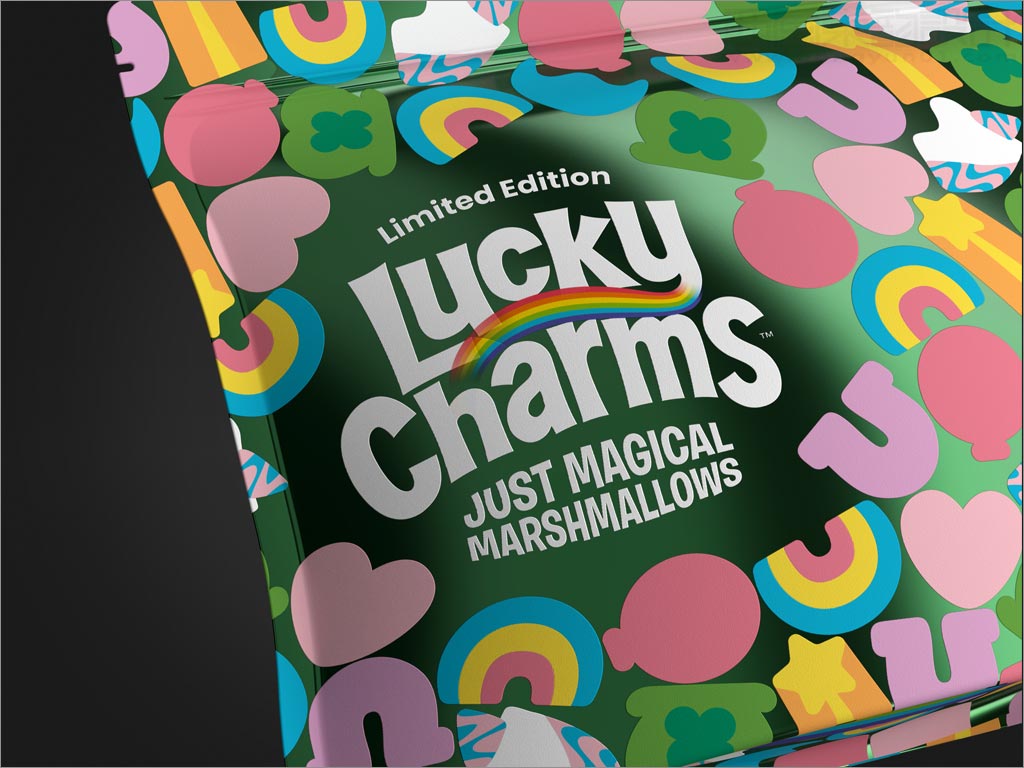 美國Lucky Charms Just Magical棉花糖包裝設計之局部細節展示