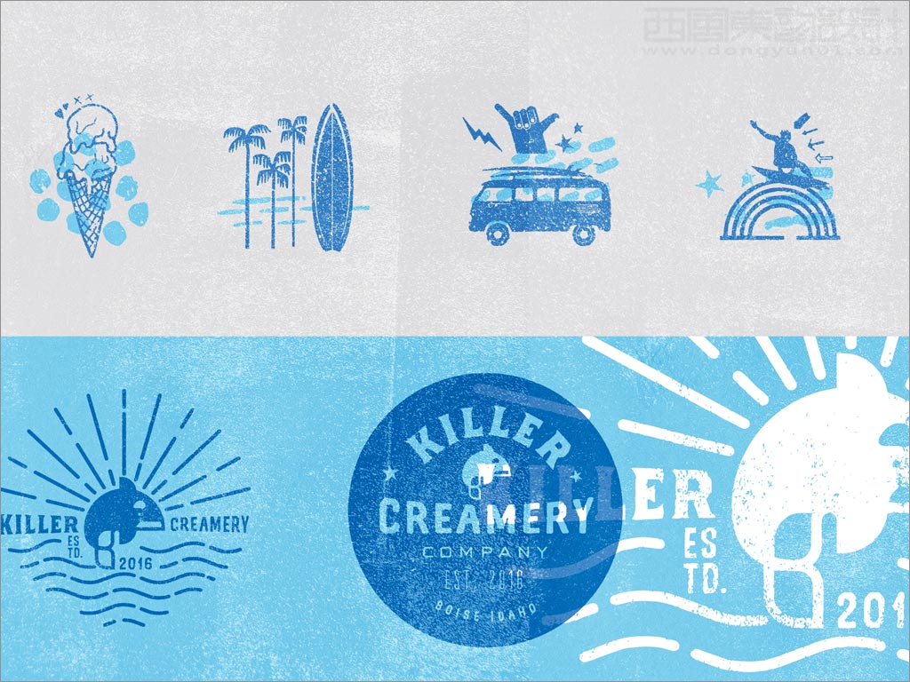 Killer Creamery無糖冰激凌包裝設計之插圖設計