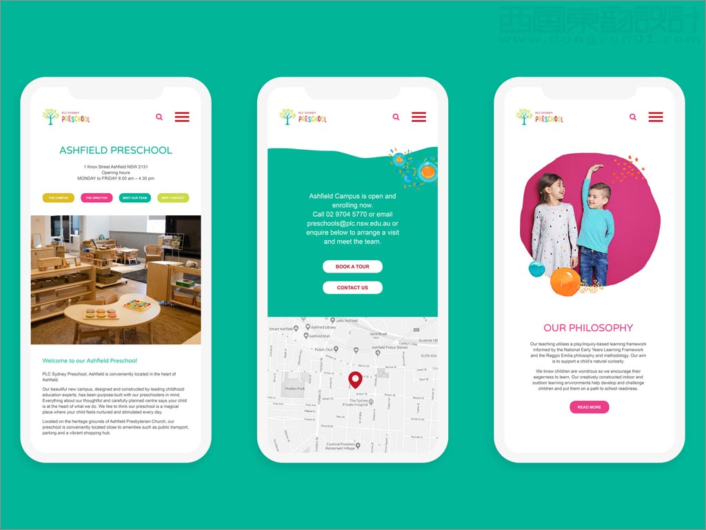 澳大利亞悉尼PLC幼兒園品牌形象設計之移動端網站設計