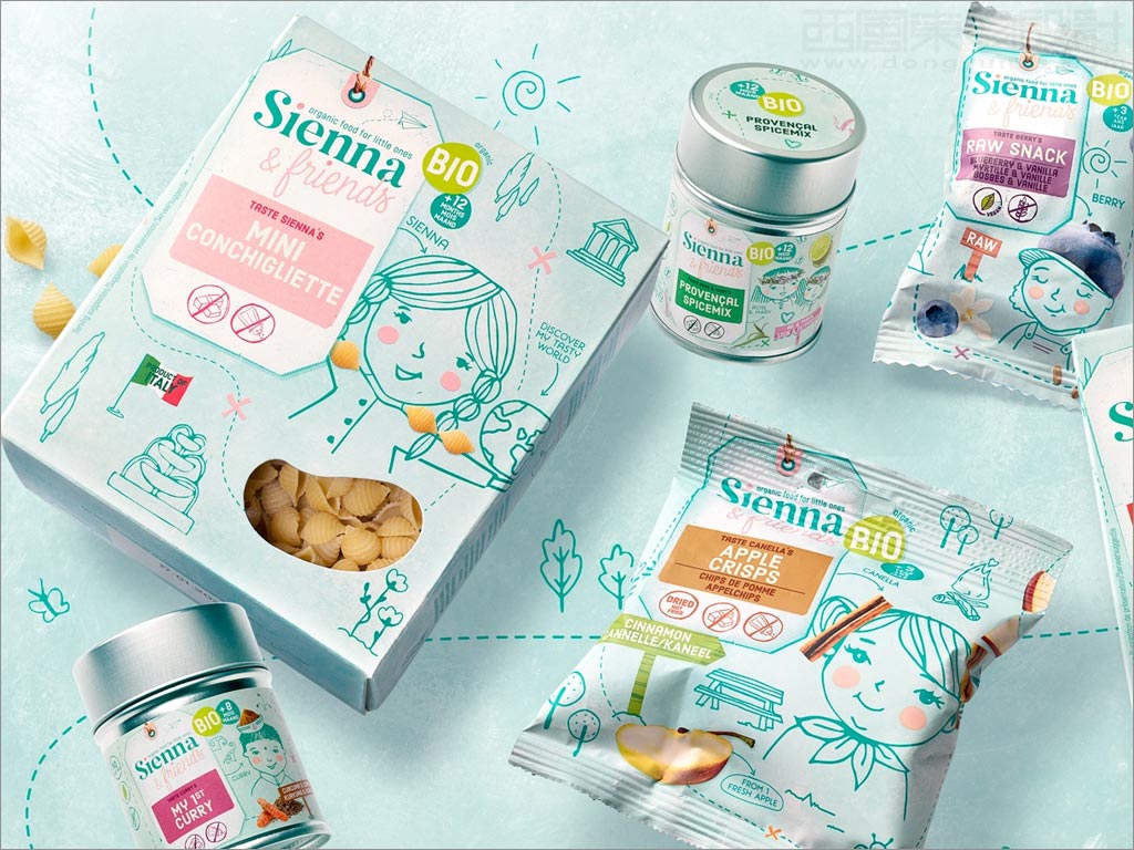 比利時Sienna＆Friends休閑食品包裝設計