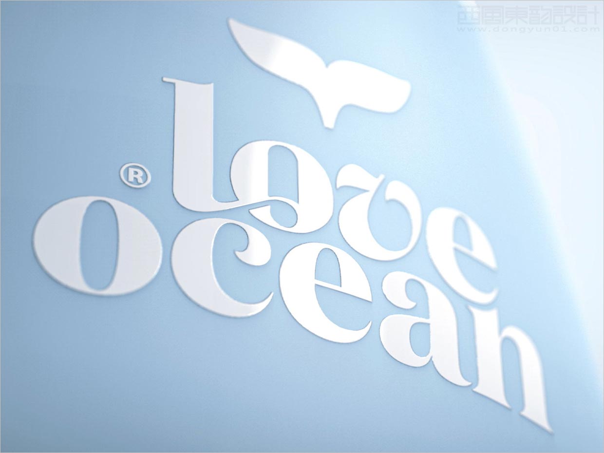 獨特的Love Ocean兒童沐浴護膚日化用品logo設計應用效果