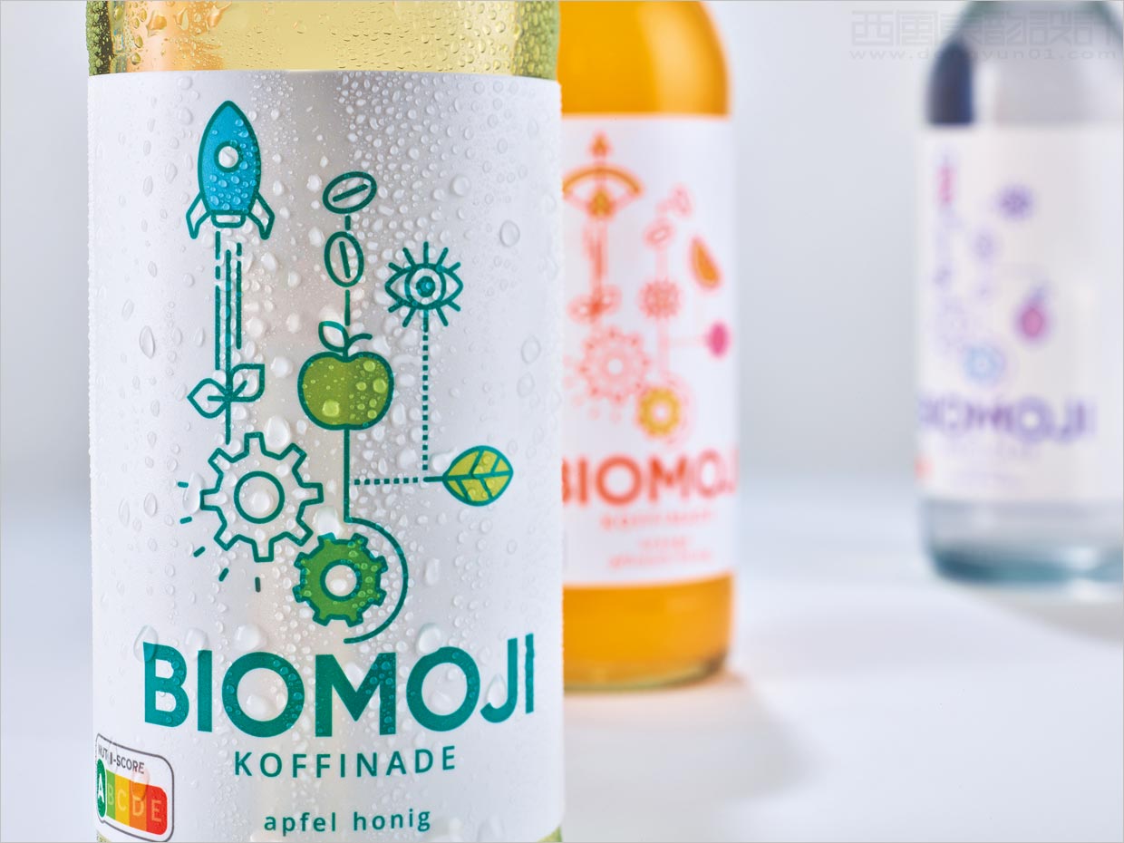 德國BIOMOJI功能性有機能量飲料包裝設計之局部細節展示