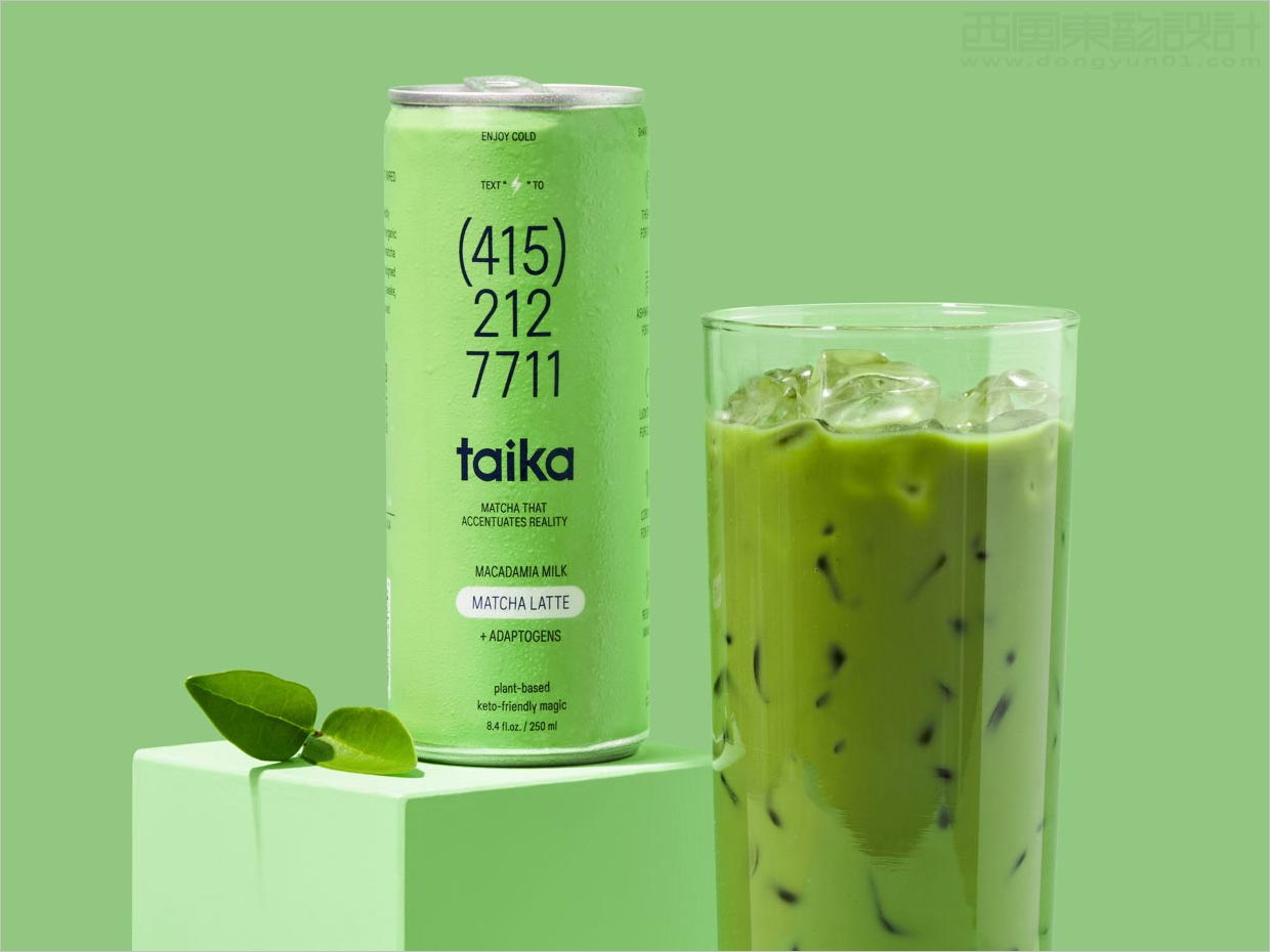 美國Taika抹茶拿鐵飲料包裝設計