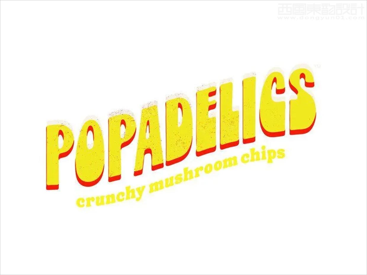 Popadelics香脆蘑菇片素食零食小吃品牌logo設計