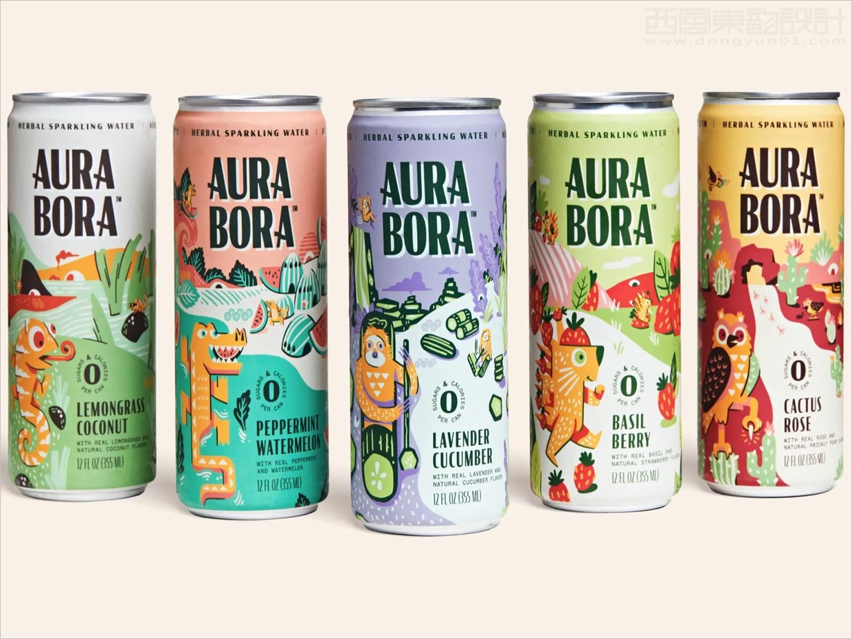 Aura Bora植物起泡水功能飲料包裝設計