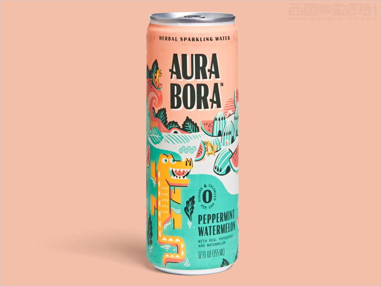 Aura Bora植物起泡水功能飲料包裝設計