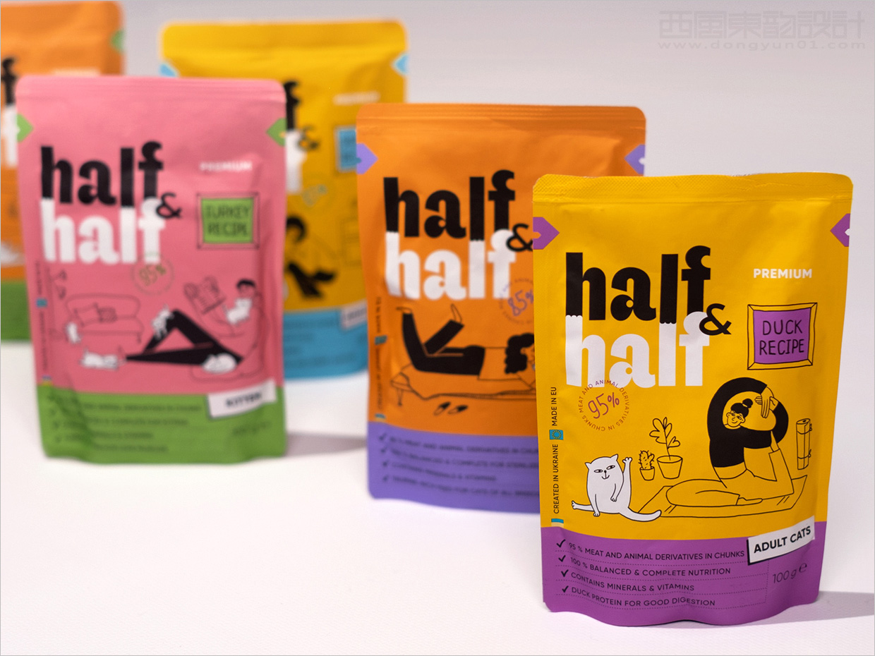 烏克蘭Half & Half寵物食品包裝袋設計