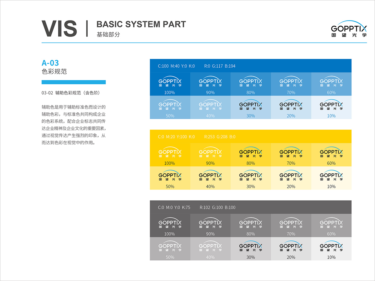 北京國望光學科技公司全案VI設計之色彩規范